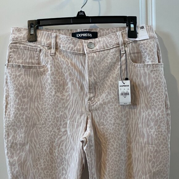 🎉HOST PICK🎉Express Cream and Tan Ankle Legging Mid Rise Size 14 NWT - Picture 4 of 12